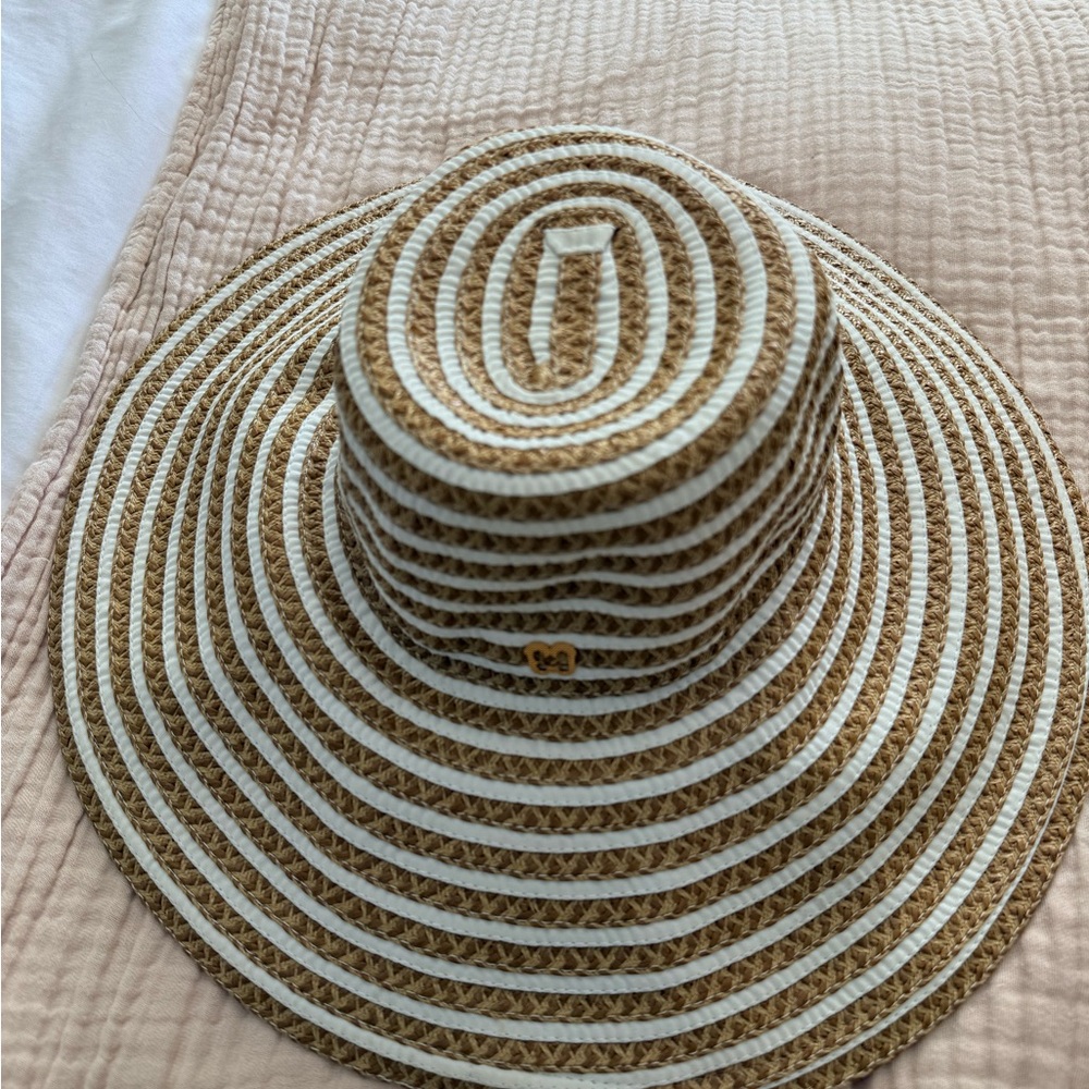 Eric Javits Striped Grosgrain Ribbon Floppy Hat - Packable - Picture 2 of 6